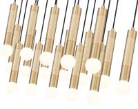 23 Light Linear Chandelier by Z-Lite - Stari Collection, Modern Gold Finish - 1956P-23L-MGLD