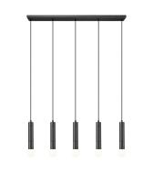 Five Light Linear Chandelier by Z-Lite - Stari Collection, Matte Black Finish - 1956P-5L-MB
