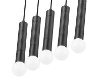 Five Light Linear Chandelier by Z-Lite - Stari Collection, Matte Black Finish - 1956P-5L-MB