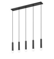 Five Light Linear Chandelier by Z-Lite - Stari Collection, Matte Black Finish - 1956P-5L-MB