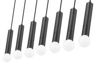 Seven Light Linear Chandelier by Z-Lite - Stari Collection, Matte Black Finish - 1956P-7L-MB