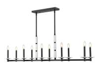 Ten Light Linear Chandelier by Z-Lite - Kaden Collection, Matte Black Finish - 3045-10L-MB