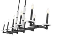 Ten Light Linear Chandelier by Z-Lite - Kaden Collection, Matte Black Finish - 3045-10L-MB