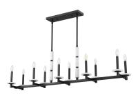 Ten Light Linear Chandelier by Z-Lite - Kaden Collection, Matte Black Finish - 3045-10L-MB