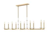 Ten Light Linear Chandelier by Z-Lite - Kaden Collection, Modern Gold Finish - 3045-10L-MGLD