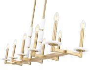 Ten Light Linear Chandelier by Z-Lite - Kaden Collection, Modern Gold Finish - 3045-10L-MGLD