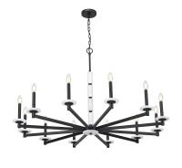 12 Light Chandelier by Z-Lite - Kaden Collection, Matte Black Finish - 3045-12MB