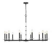 12 Light Chandelier by Z-Lite - Kaden Collection, Matte Black Finish - 3045-12MB