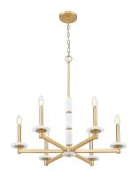 Six Light Chandelier by Z-Lite - Kaden Collection, Modern Gold Finish - 3045-6MGLD