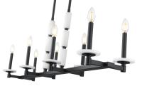 Eight Light Linear Chandelier by Z-Lite - Kaden Collection, Matte Black Finish - 3045-8L-MB