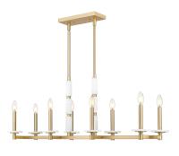 Eight Light Linear Chandelier by Z-Lite - Kaden Collection, Modern Gold Finish - 3045-8L-MGLD