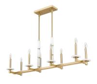 Eight Light Linear Chandelier by Z-Lite - Kaden Collection, Modern Gold Finish - 3045-8L-MGLD