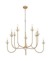 Ten Light Chandelier by Z-Lite - Allistair Collection, Modern Gold Finish - 352-10MGLD