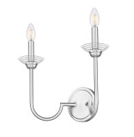 Two Light Wall Sconce by Z-Lite - Allistair Collection, Brushed Nickel Finish - 352-2S-BN
