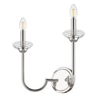 Two Light Wall Sconce by Z-Lite - Allistair Collection, Polished Nickel Finish - 352-2S-PN