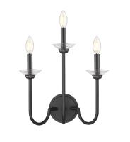 Three Light Wall Sconce by Z-Lite - Allistair Collection, Matte Black Finish - 352-3S-MB
