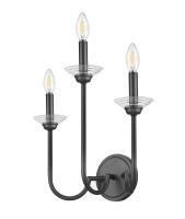 Three Light Wall Sconce by Z-Lite - Allistair Collection, Matte Black Finish - 352-3S-MB