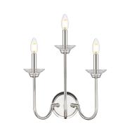 Three Light Wall Sconce by Z-Lite - Allistair Collection, Polished Nickel Finish - 352-3S-PN