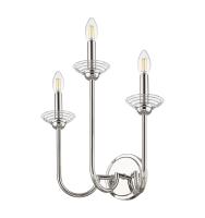 Three Light Wall Sconce by Z-Lite - Allistair Collection, Polished Nickel Finish - 352-3S-PN