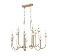 12 Light Linear Chandelier by Z-Lite - Allistair Collection, Modern Gold Finish - 352-42L-MGLD