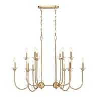 12 Light Linear Chandelier by Z-Lite - Allistair Collection, Modern Gold Finish - 352-42L-MGLD