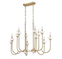 12 Light Linear Chandelier by Z-Lite - Allistair Collection, Modern Gold Finish - 352-42L-MGLD