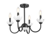 Four Light Semi Flush Mount by Z-Lite - Allistair Collection, Matte Black Finish - 352-4SF-MB