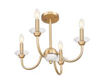 Four Light Semi Flush Mount by Z-Lite - Allistair Collection, Modern Gold Finish - 352-4SF-MGLD