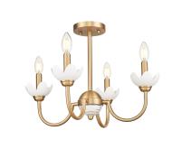Four Light Semi Flush Mount by Z-Lite - Allistair Collection, Modern Gold Finish - 352-4SF-MGLD