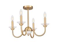 Four Light Semi Flush Mount by Z-Lite - Allistair Collection, Modern Gold Finish - 352-4SF-MGLD