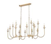 16 Light Linear Chandelier by Z-Lite - Allistair Collection, Modern Gold Finish - 352-56L-MGLD