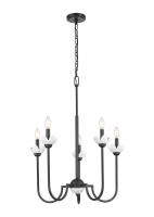 Five Light Chandelier by Z-Lite - Allistair Collection, Matte Black Finish - 352-5MB