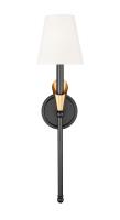 One Light Wall Sconce by Z-Lite - Claudelle Collection, Matte Black + Modern Gold Finish - 4014-1SA-MB-MGLD