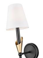 One Light Wall Sconce by Z-Lite - Claudelle Collection, Matte Black + Modern Gold Finish - 4014-1SA-MB-MGLD