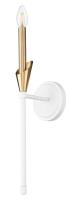 One Light Wall Sconce by Z-Lite - Claudelle Collection, Tundra White + Modern Gold Finish - 4014-1SA-TW-MGLD