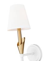 One Light Wall Sconce by Z-Lite - Claudelle Collection, Tundra White + Modern Gold Finish - 4014-1SA-TW-MGLD