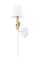 One Light Wall Sconce by Z-Lite - Claudelle Collection, Tundra White + Modern Gold Finish - 4014-1SA-TW-MGLD