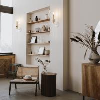 One Light Wall Sconce by Z-Lite - Claudelle Collection, Tundra White + Modern Gold Finish - 4014-1SA-TW-MGLD