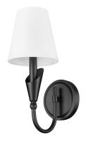 One Light Wall Sconce by Z-Lite - Claudelle Collection, Matte Black Finish - 4014-1S-MB