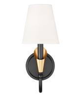 One Light Wall Sconce by Z-Lite - Claudelle Collection, Matte Black + Modern Gold Finish - 4014-1S-MB-MGLD