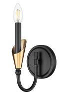 One Light Wall Sconce by Z-Lite - Claudelle Collection, Matte Black + Modern Gold Finish - 4014-1S-MB-MGLD
