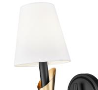 One Light Wall Sconce by Z-Lite - Claudelle Collection, Matte Black + Modern Gold Finish - 4014-1S-MB-MGLD