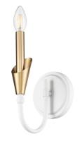 One Light Wall Sconce by Z-Lite - Claudelle Collection, Tundra White + Modern Gold Finish - 4014-1S-TW-MGLD