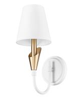 One Light Wall Sconce by Z-Lite - Claudelle Collection, Tundra White + Modern Gold Finish - 4014-1S-TW-MGLD