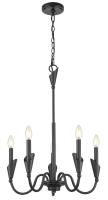 Five Light Chandelier by Z-Lite - Claudelle Collection, Matte Black Finish - 4014-24MB