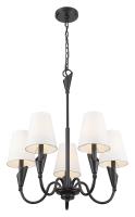 Five Light Chandelier by Z-Lite - Claudelle Collection, Matte Black Finish - 4014-24MB