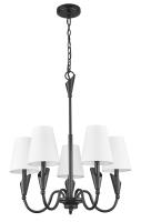 Five Light Chandelier by Z-Lite - Claudelle Collection, Matte Black Finish - 4014-24MB