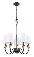 Five Light Chandelier by Z-Lite - Claudelle Collection, Matte Black + Modern Gold Finish - 4014-24MB-MGLD
