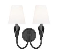 Two Light Wall Sconce by Z-Lite - Claudelle Collection, Matte Black Finish - 4014-2S-MB