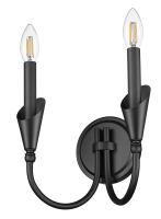Two Light Wall Sconce by Z-Lite - Claudelle Collection, Matte Black Finish - 4014-2S-MB